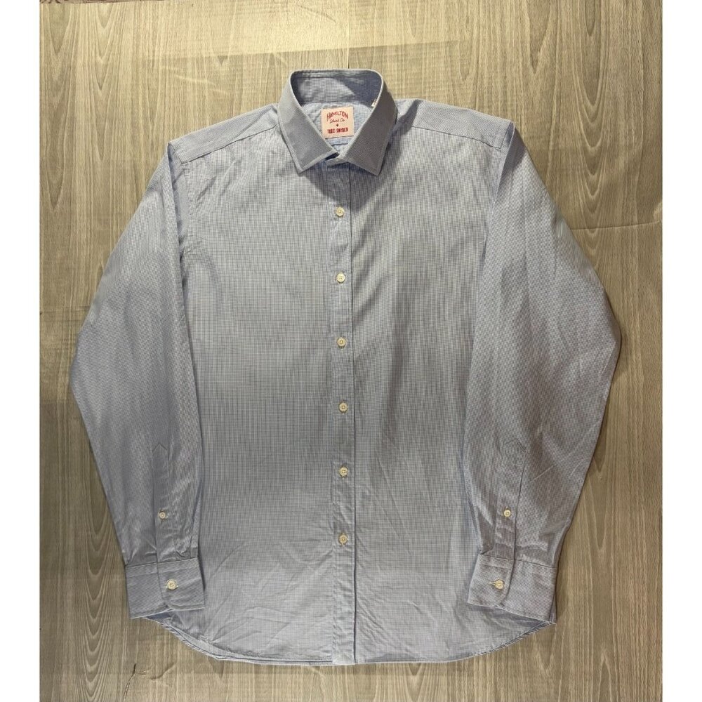 Hamilton Shirt Co. x Todd Snyder plaid Dress Shirt sz 15.5 color Blue NWOT $215